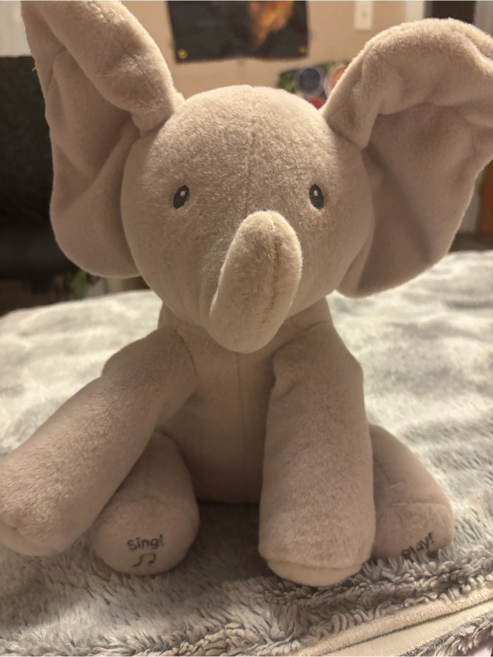 GUND Plush Flappy Elephant in Gray & Pink